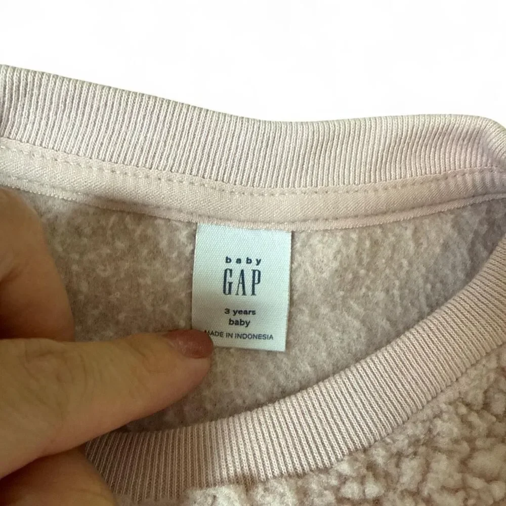 Baby GAP Pink Sherpa Pullover Sweatshirt Size 3 Years